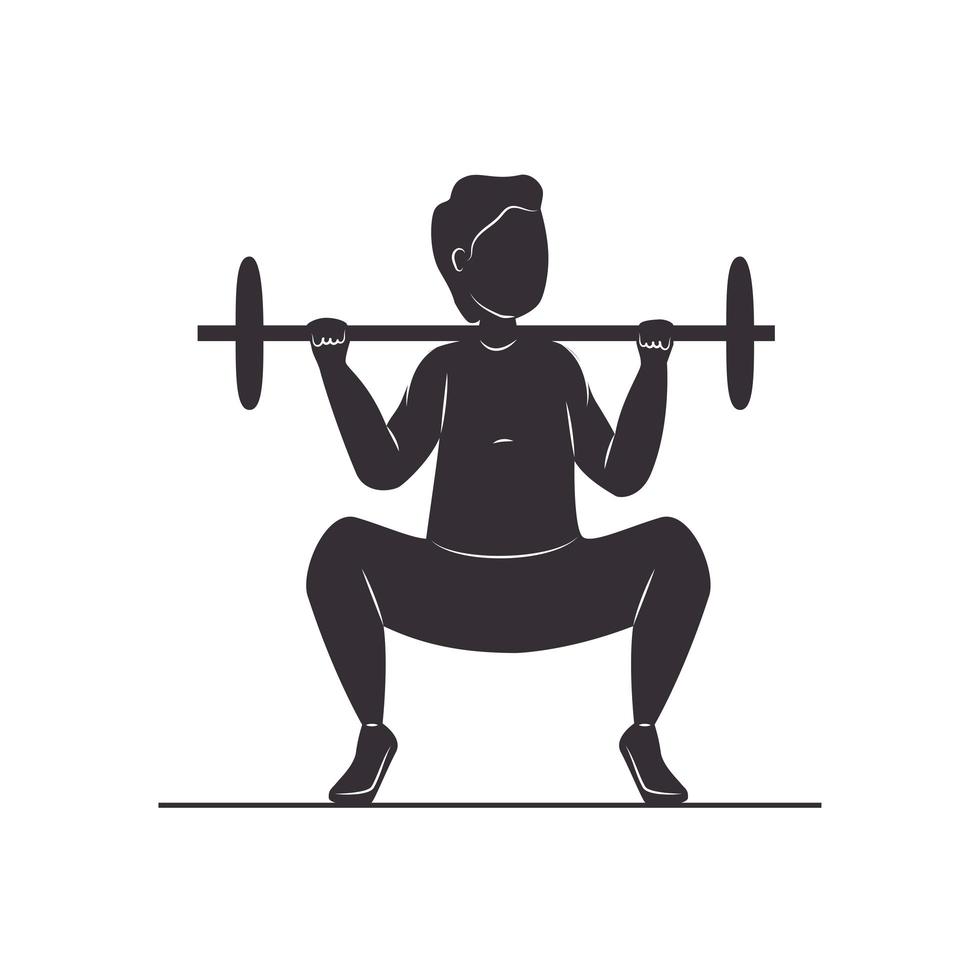 weight lifting silhouette vector