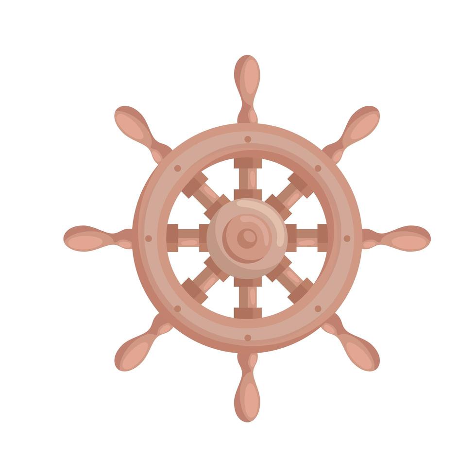 wooden rudder ship vector
