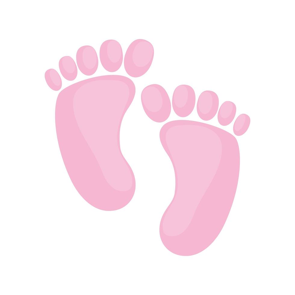 pink baby footprints vector