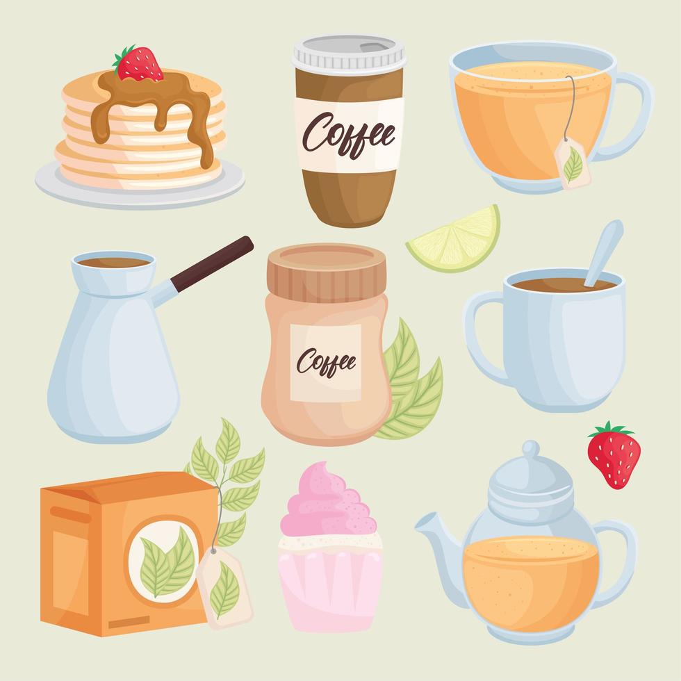 desserts and drinks vector