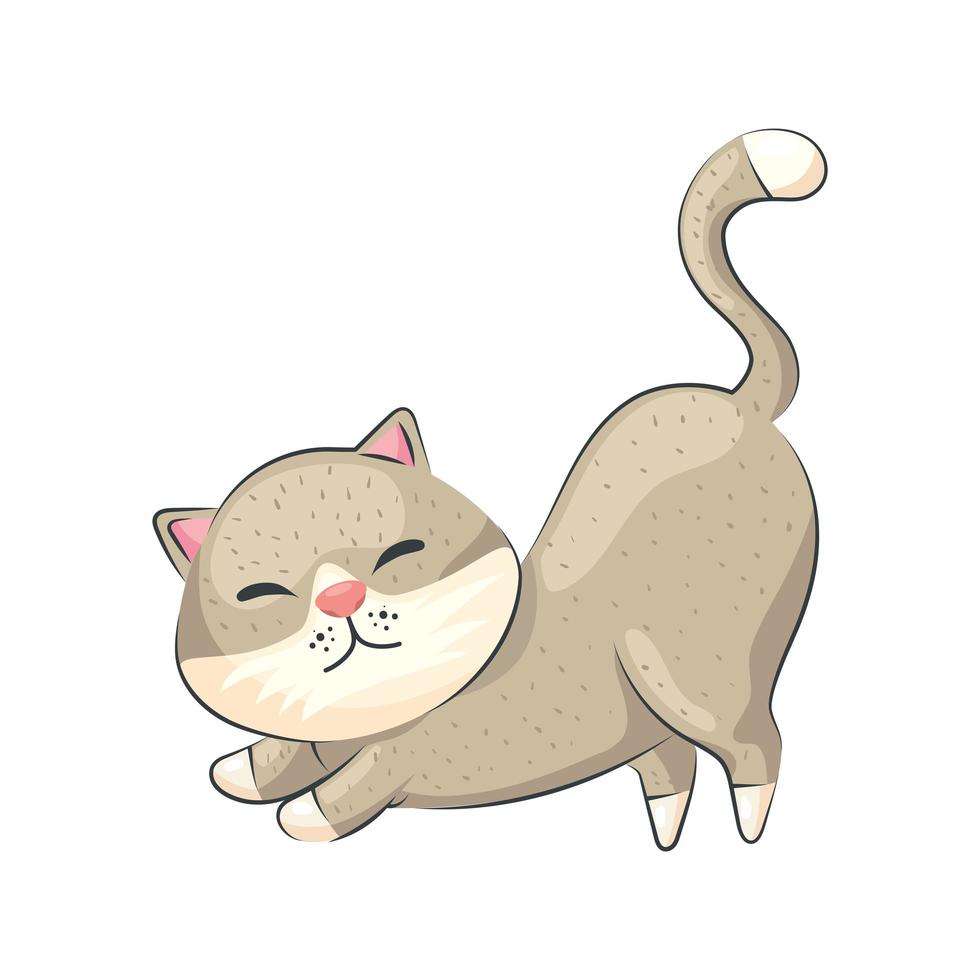 cute beige cat vector