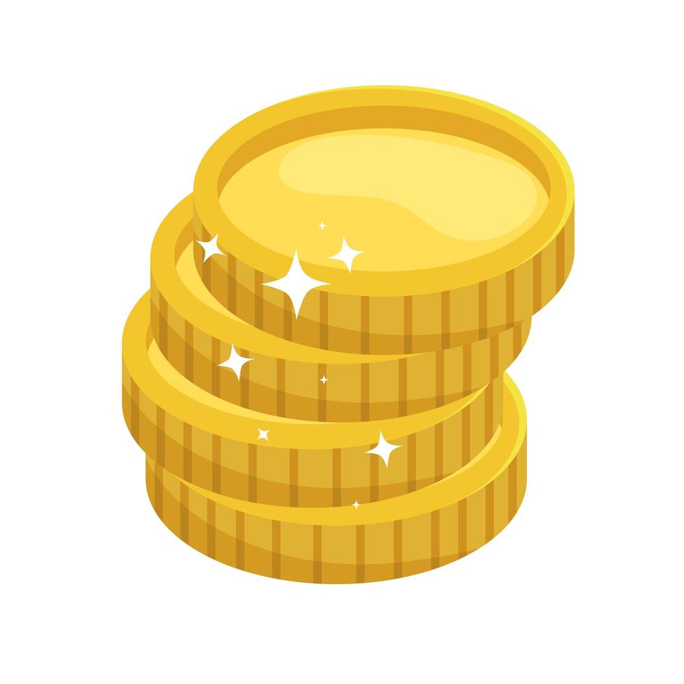 pila de monedas de oro vector