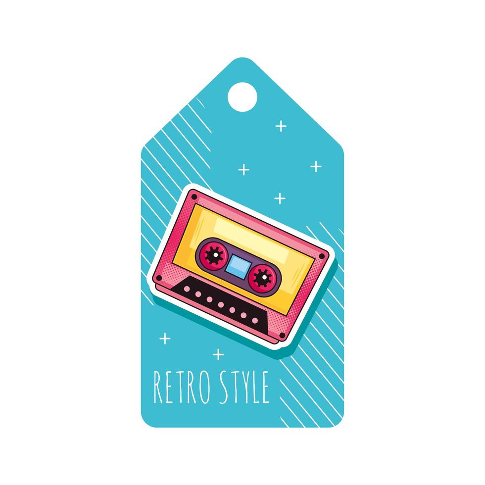 retro cassette tag vector