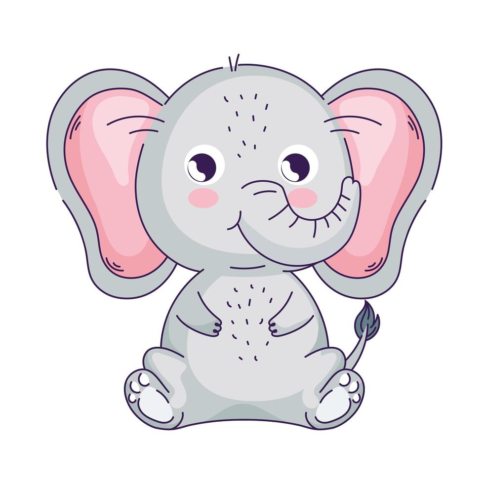 cute elephant character vector