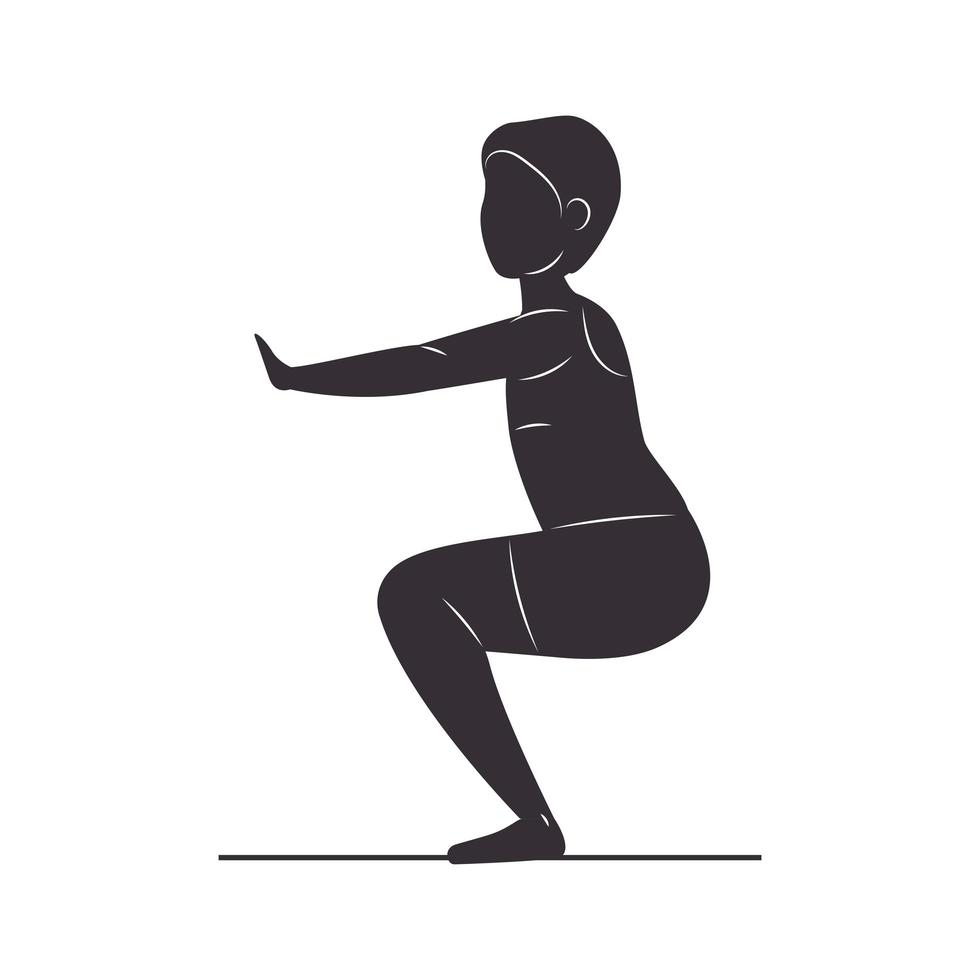 fitness squats silhouette vector