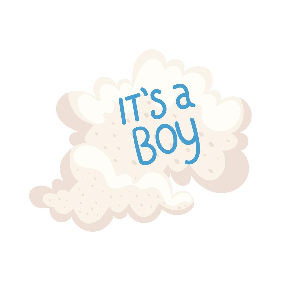 baby cloud lettering vector