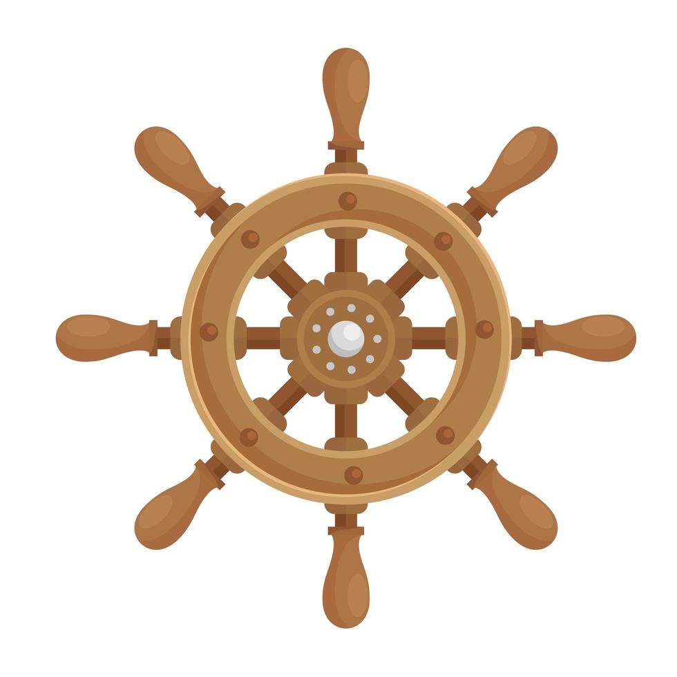 wooden helm ship vector