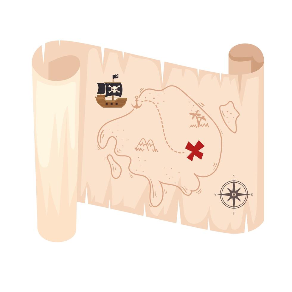 treasure paper map vector