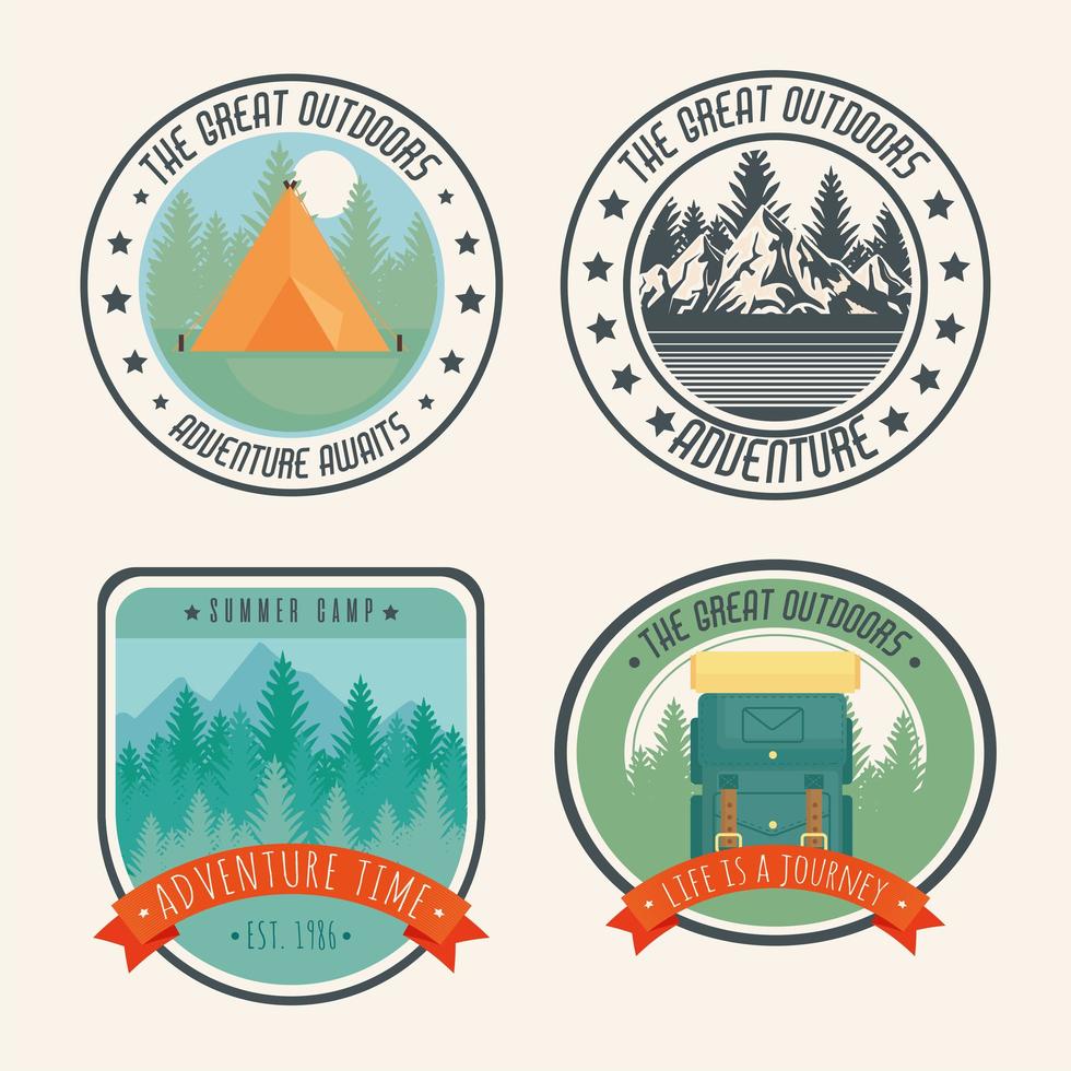 camping four patches vector