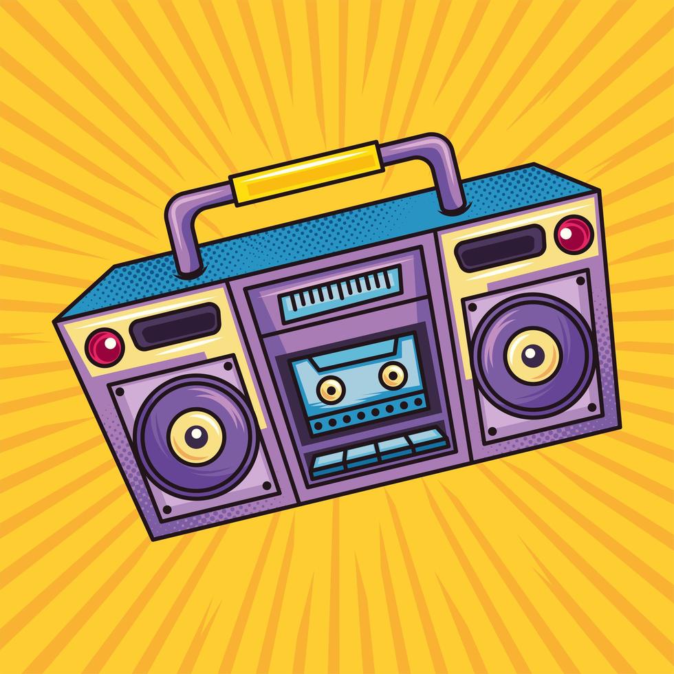 retro audio boombox vector
