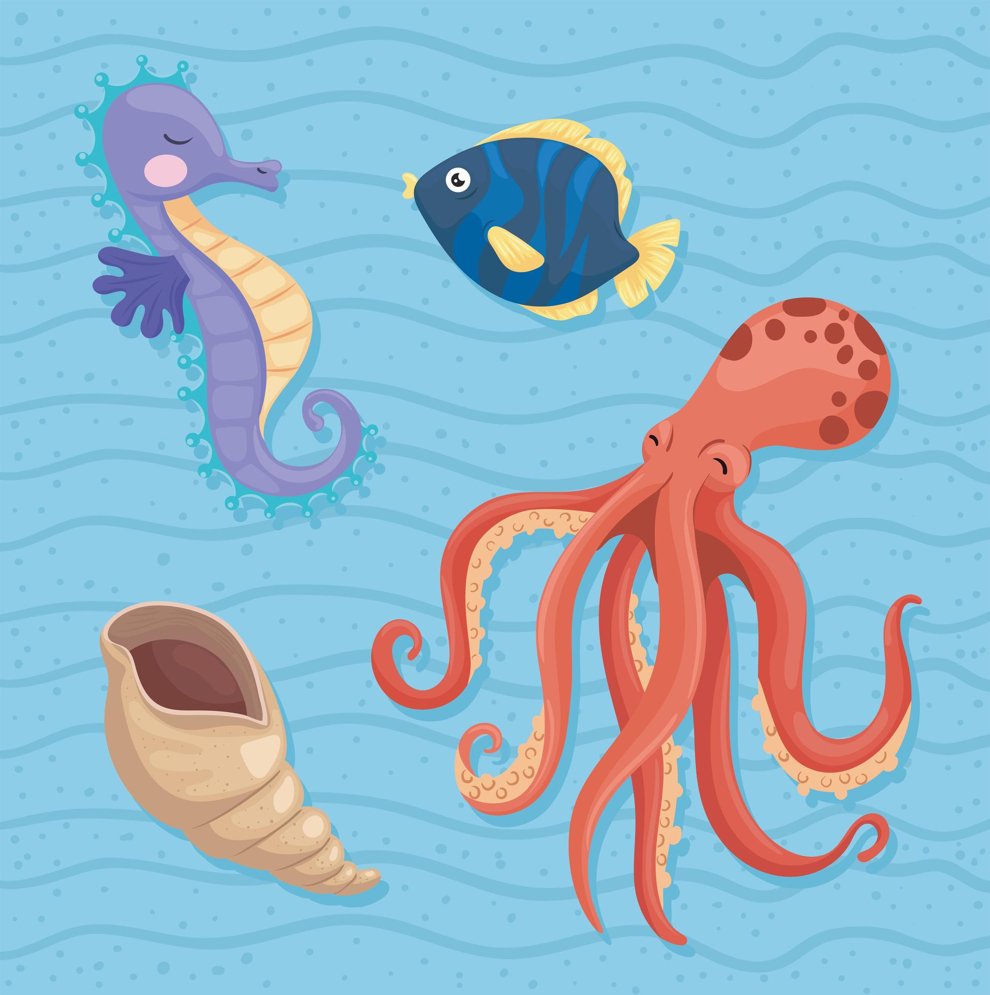 marine life icons 2696076 Vector Art at Vecteezy
