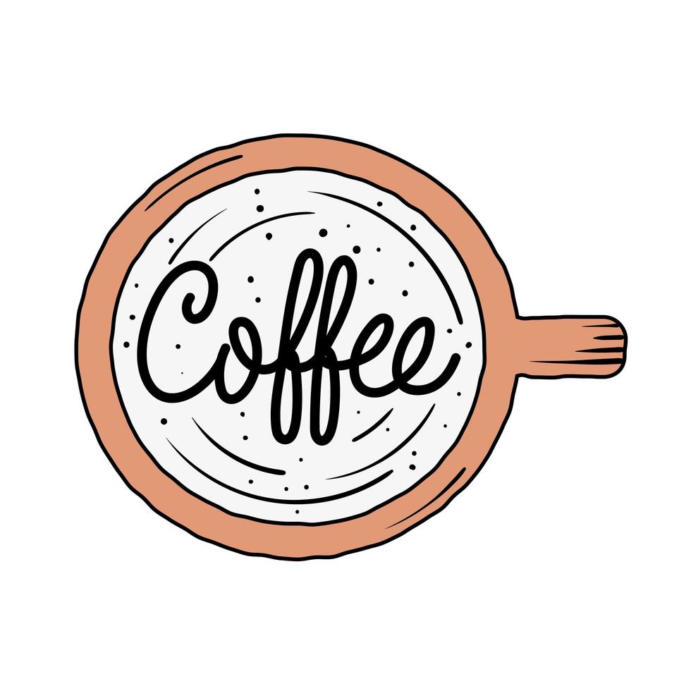 coffee cup airview vector