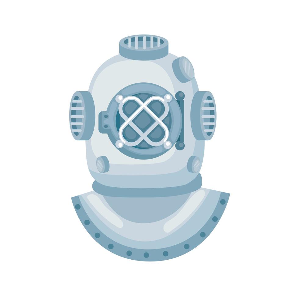 diver retro helmet vector