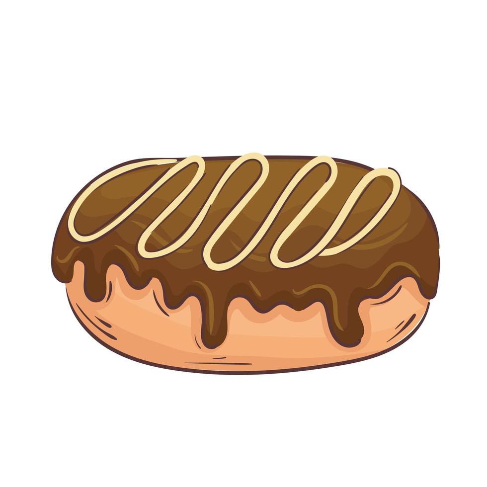 sweet chocolate donut isolated icon vector