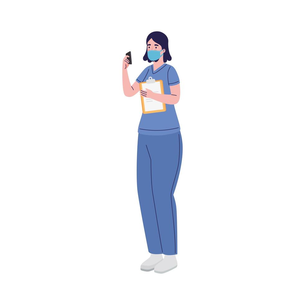 female doctor clipboard vector
