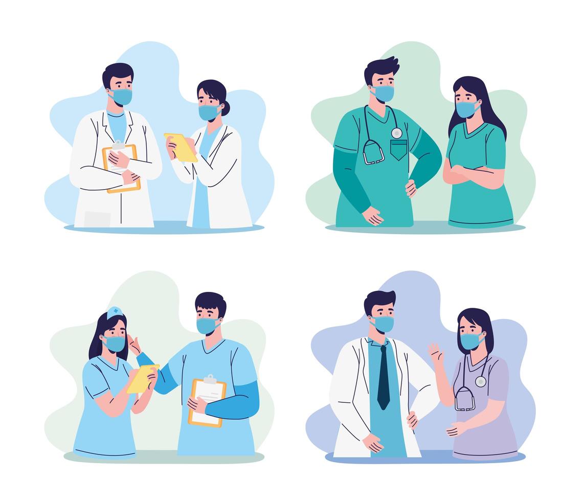 eight doctors staff vector