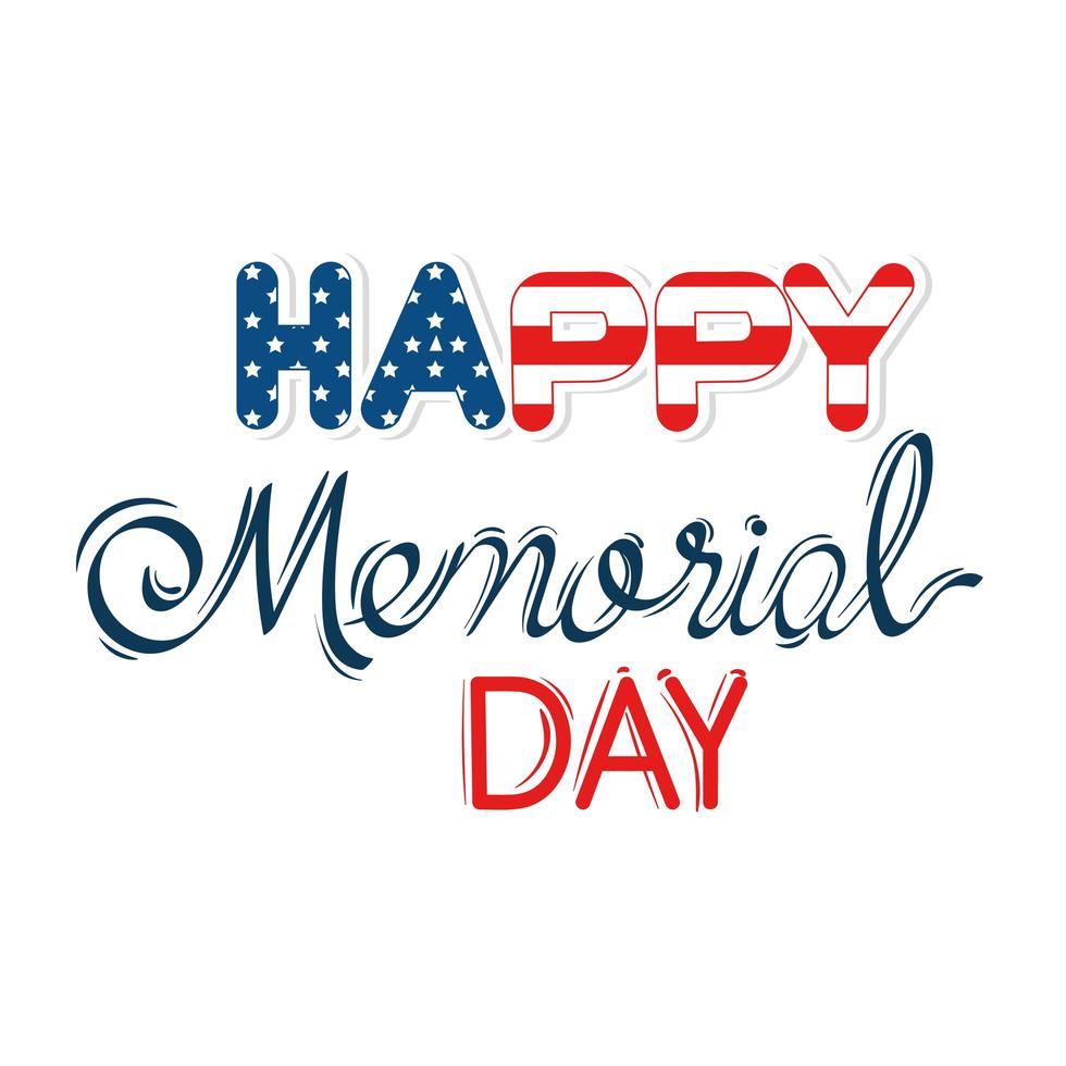 lettering memorial day vector