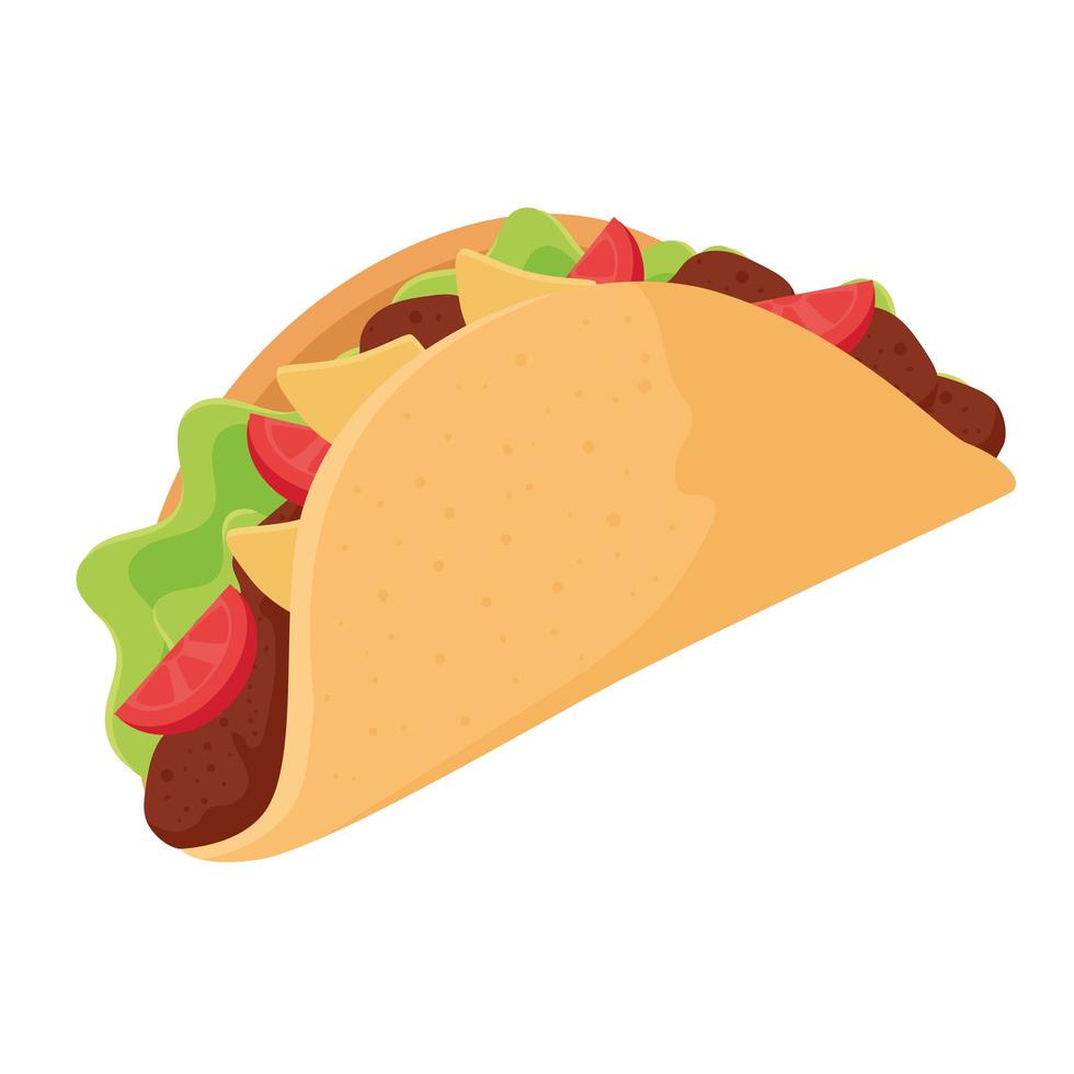 mexican taco fast food delicious icon vector