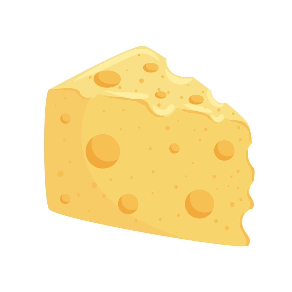 icono de porción de queso vector