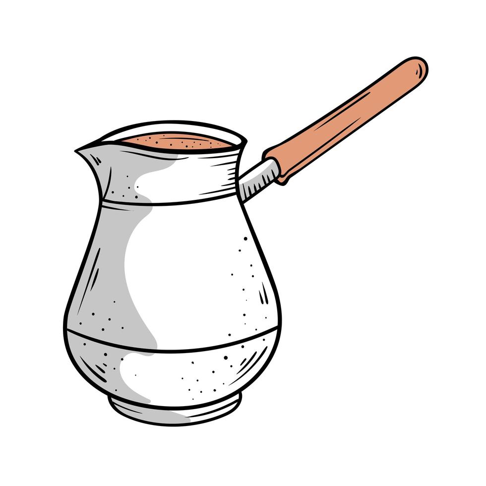 coffee pot doodle vector