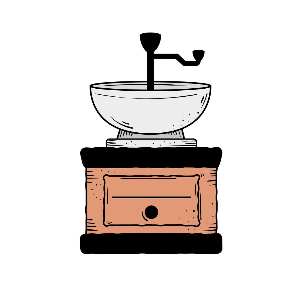 coffee toaster doodle vector