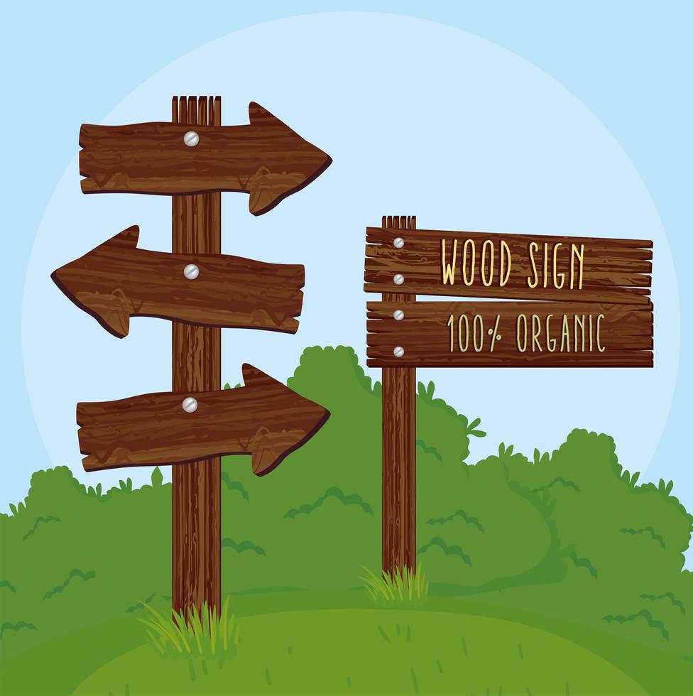 pair wood signals vector