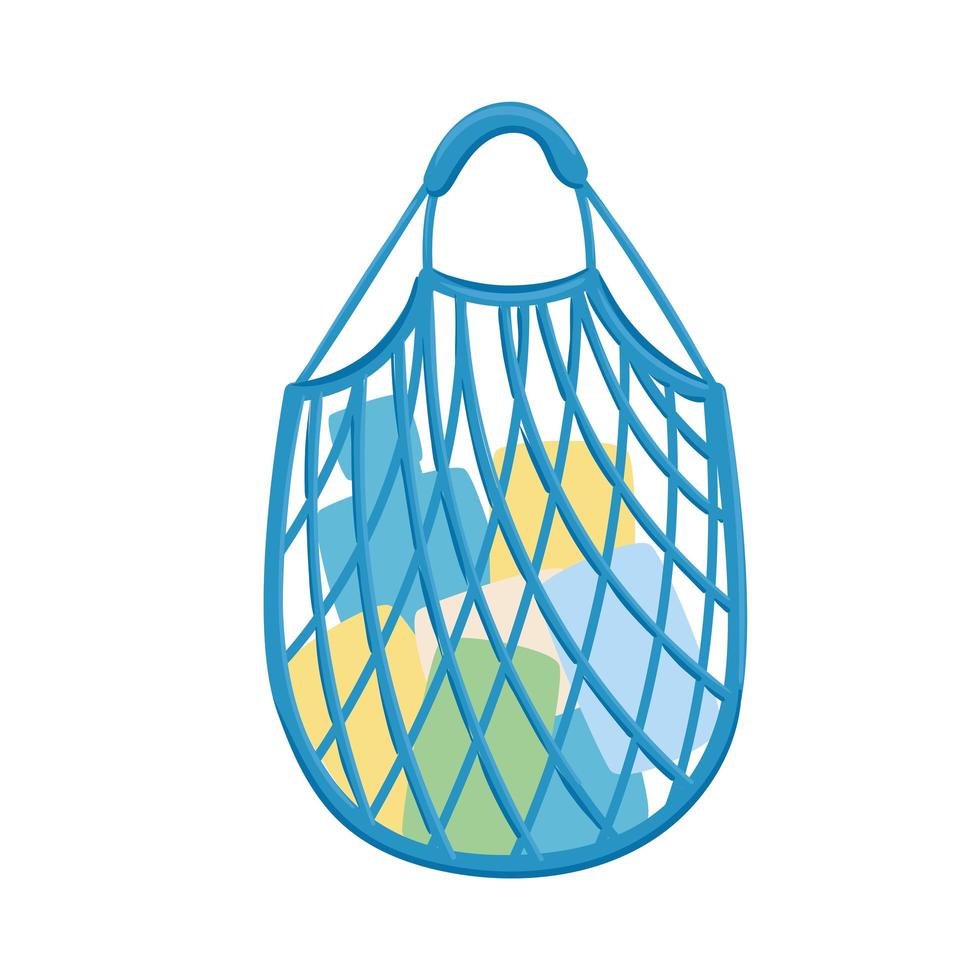 shopping mesh bag vector