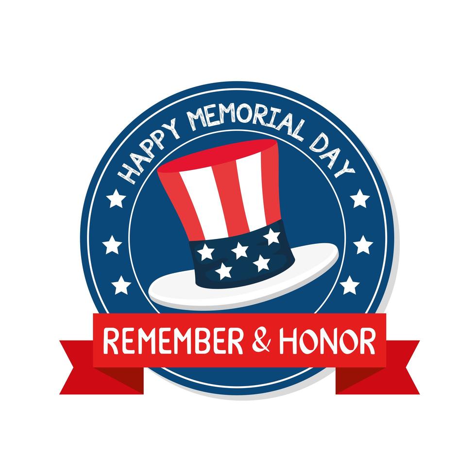 memorial day stamp vector