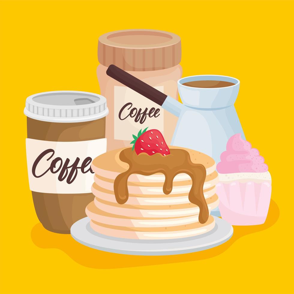 coffee and desserts vector