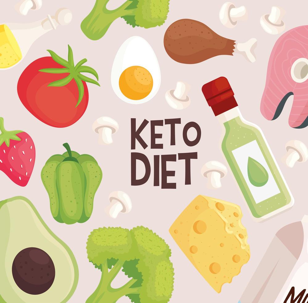 keto diet pattern vector