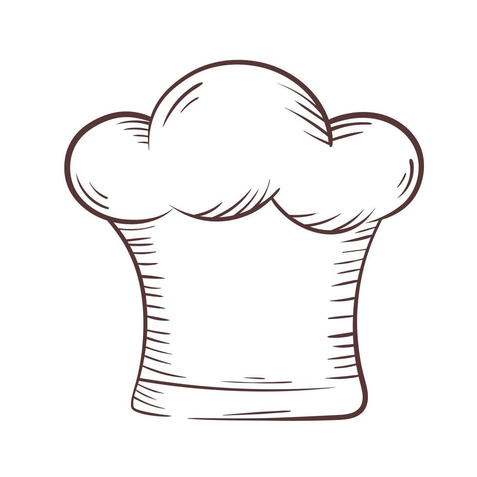 chef hat accessory isolated icon vector
