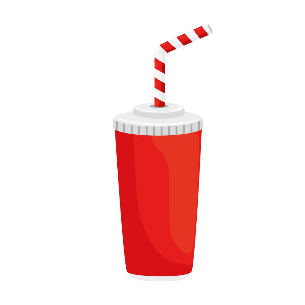 soda drink with straw isolated icon vector