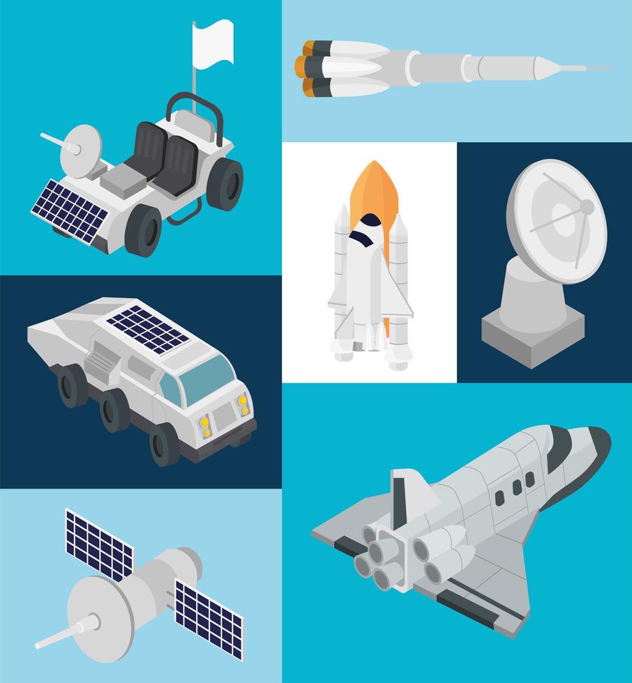 space seven icons vector