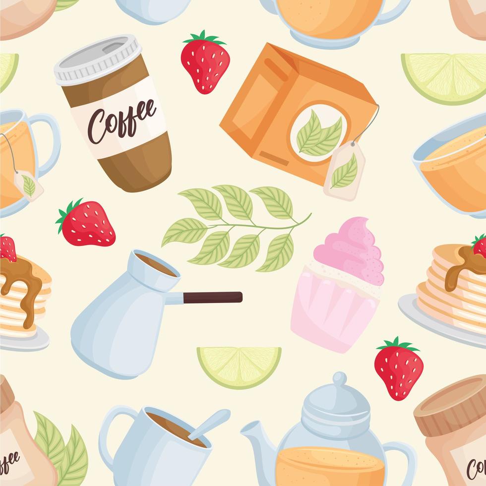 desserts and drinks vector