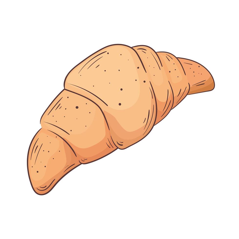 panadería de pan croissant icono aislado vector