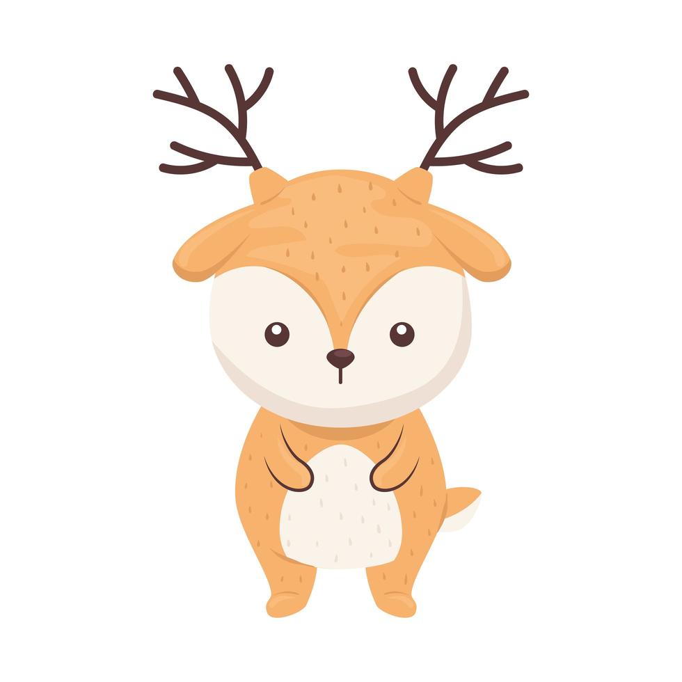 cute  lovely ,  reindeer animal character vector