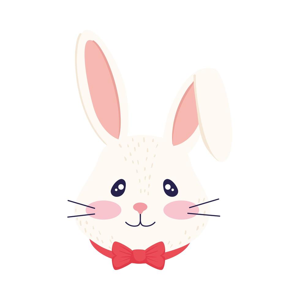 cutle little rabbit with bowtie head easter character vector