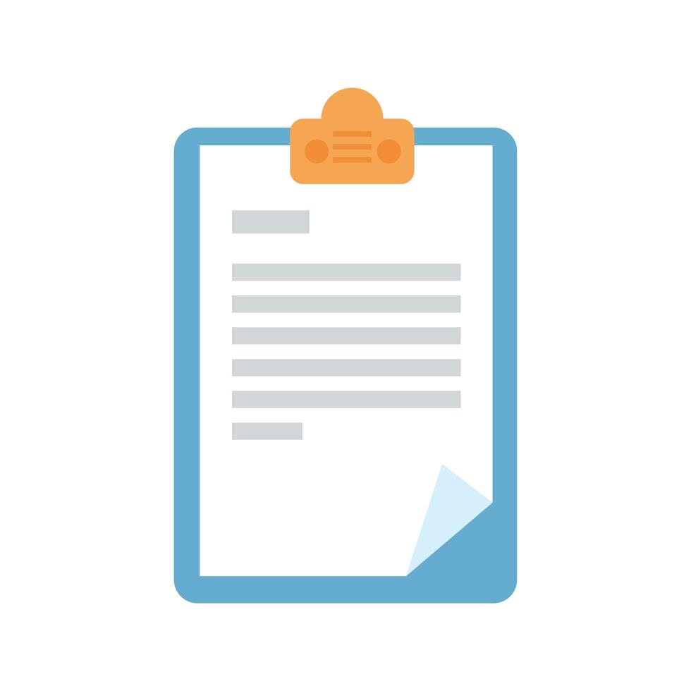 paper document in clipboard icon vector