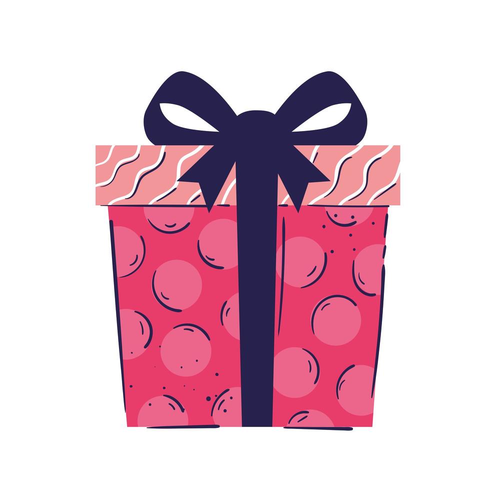 caja de regalo rosa presente icono de cumpleaños vector