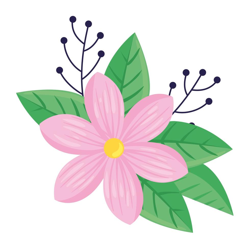 Beauty Pink Color Flower And Leafs Spring Season Icon Vector Art At Vecteezy Beauty Pink Color Flower And Leafs Spring Season Icon Vector Art At Vecteezy