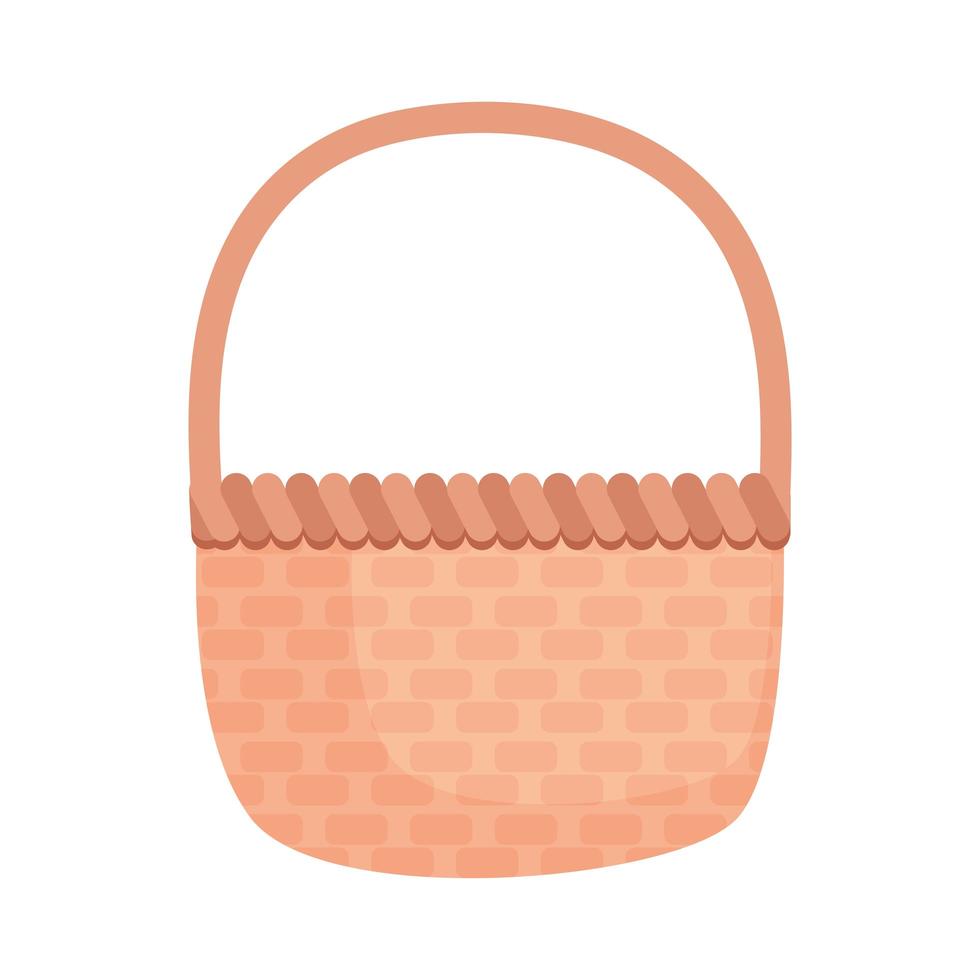 spring picnic basket straw icon vector