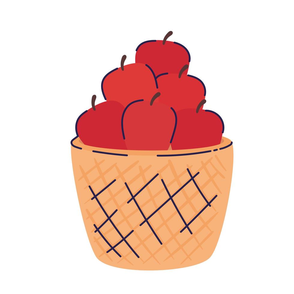 basket with fresh tomatoes icon vector