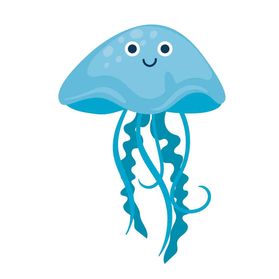 jellyfish wild animal sealife icon vector