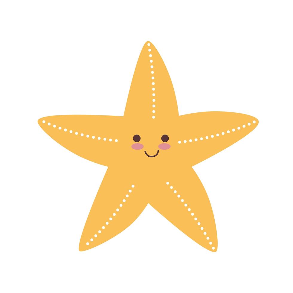 starfish sea life animal icon vector