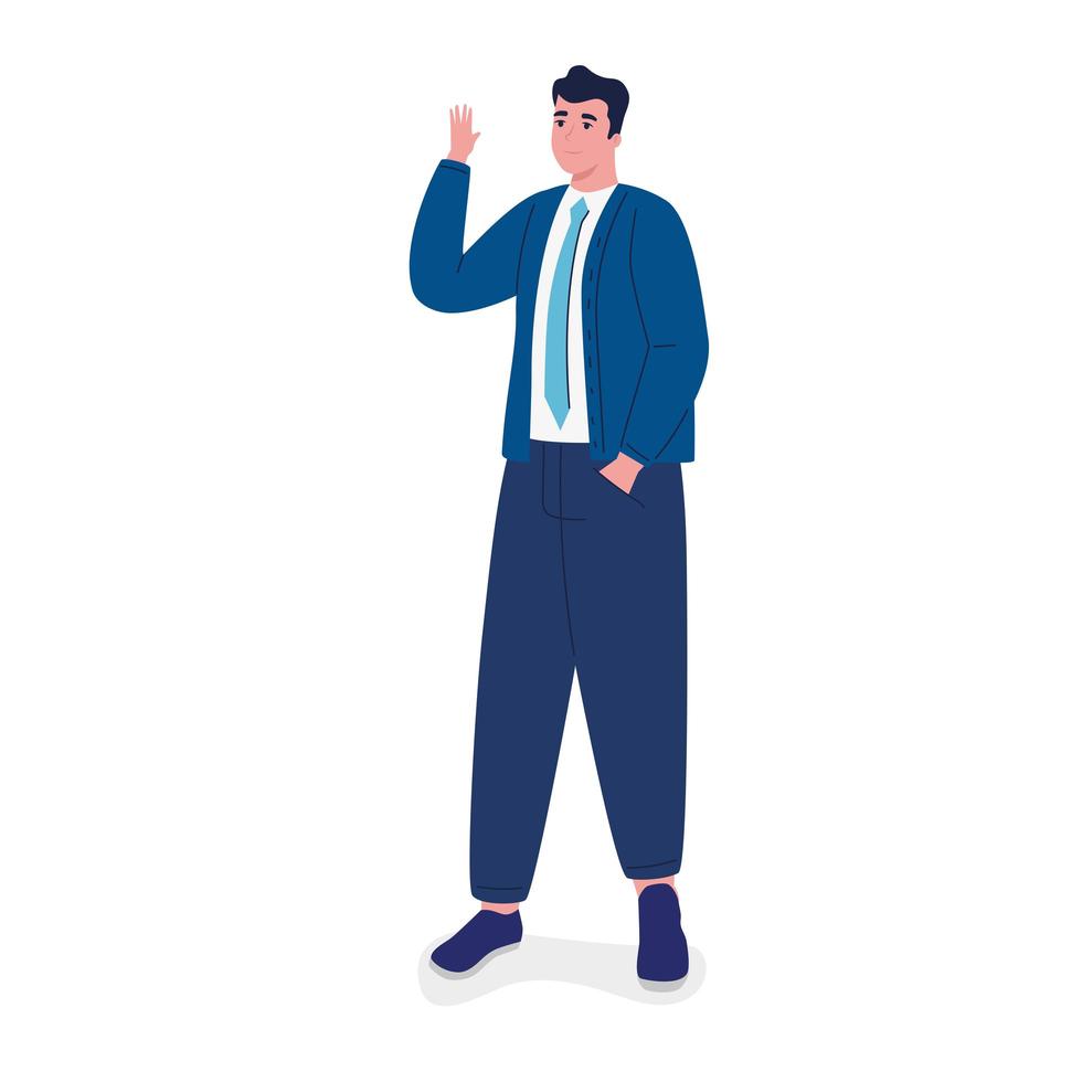 elegant businessman worker standing avatar character vector