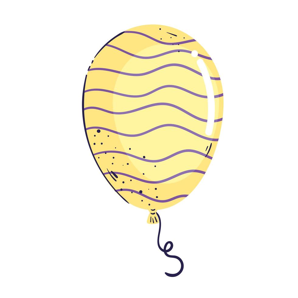 yellow balloon helium floating icon vector
