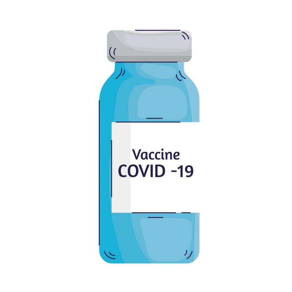 icono de medicina de vial de vacuna de virus covid19 vector