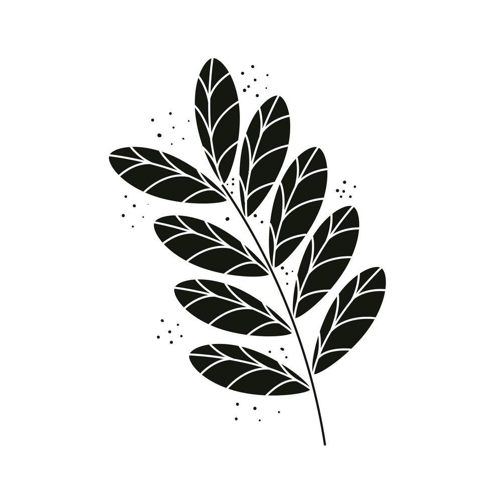 branch with black leafs plant nature icon vector
