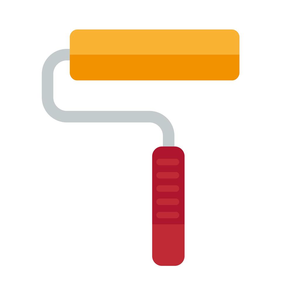 paint roller construction tool isolated icon vector