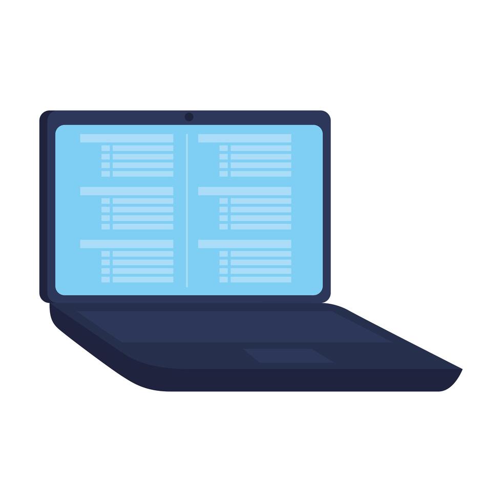 computadora portátil con lenguaje de programación vector